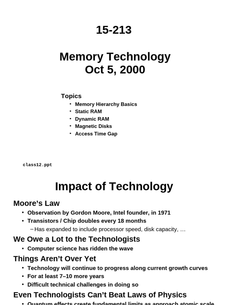Memory Technology Overview and Trends | PDF | Random Access Memory ...