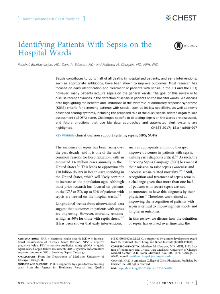 Bhattacharjee 2017 | PDF | Sepsis | Intensive Care Medicine