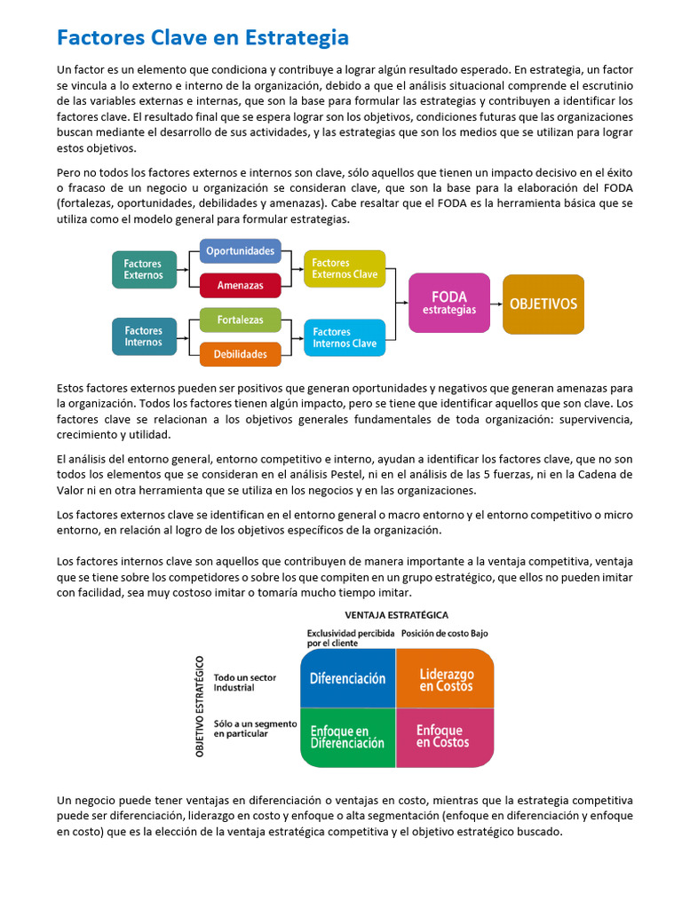 Factores Clave en Estrategia Empresarial | PDF | Análisis FODA | Economias