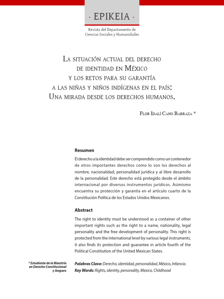 La Situacion Actual Del Derecho de Identidad en Mexico | PDF | México ...