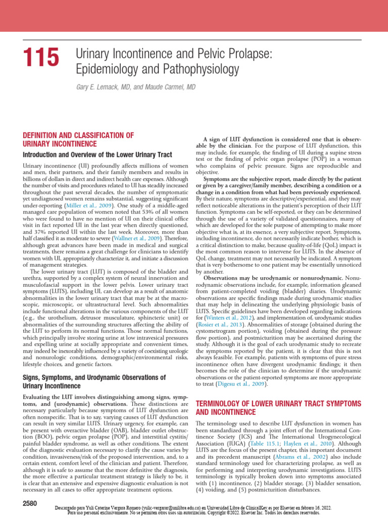 Sop Pelv L+¿ancey | PDF | Urinary Incontinence | Urination