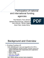 Role and Participation of National and International Funding Agencies
