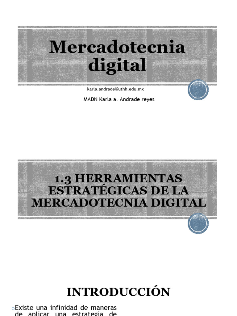 1.3 Herramientas Estratégicas de La Mercadotecnia Digital 2023 | PDF ...