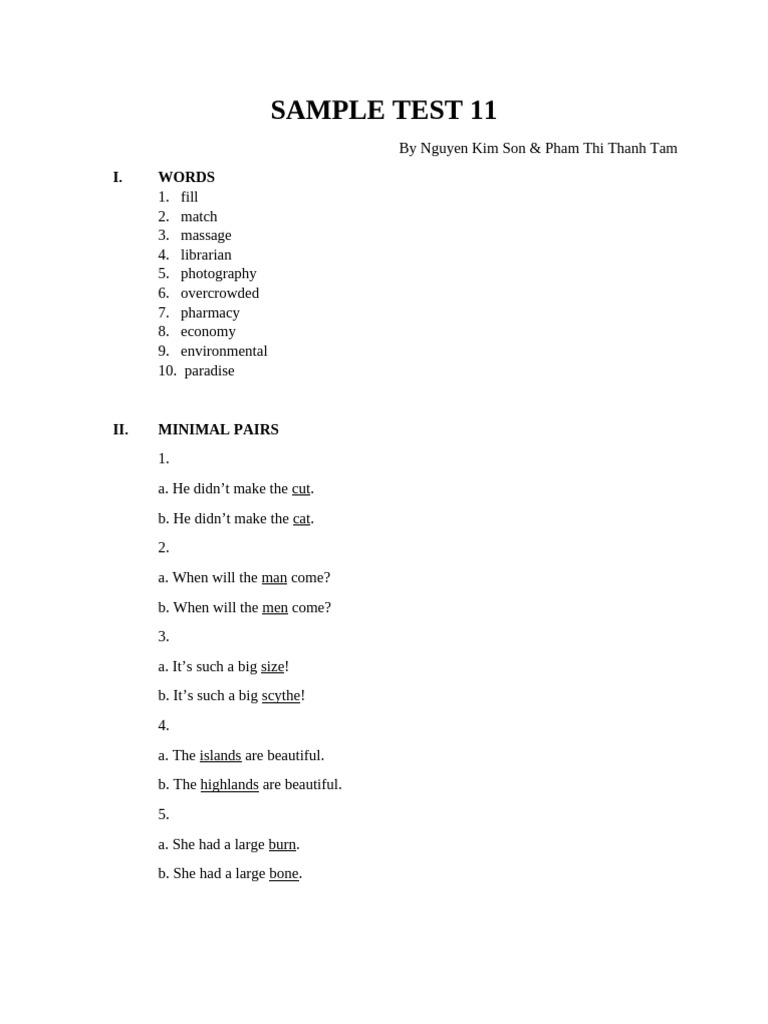 Vocabulary and Reading Comprehension Test | PDF