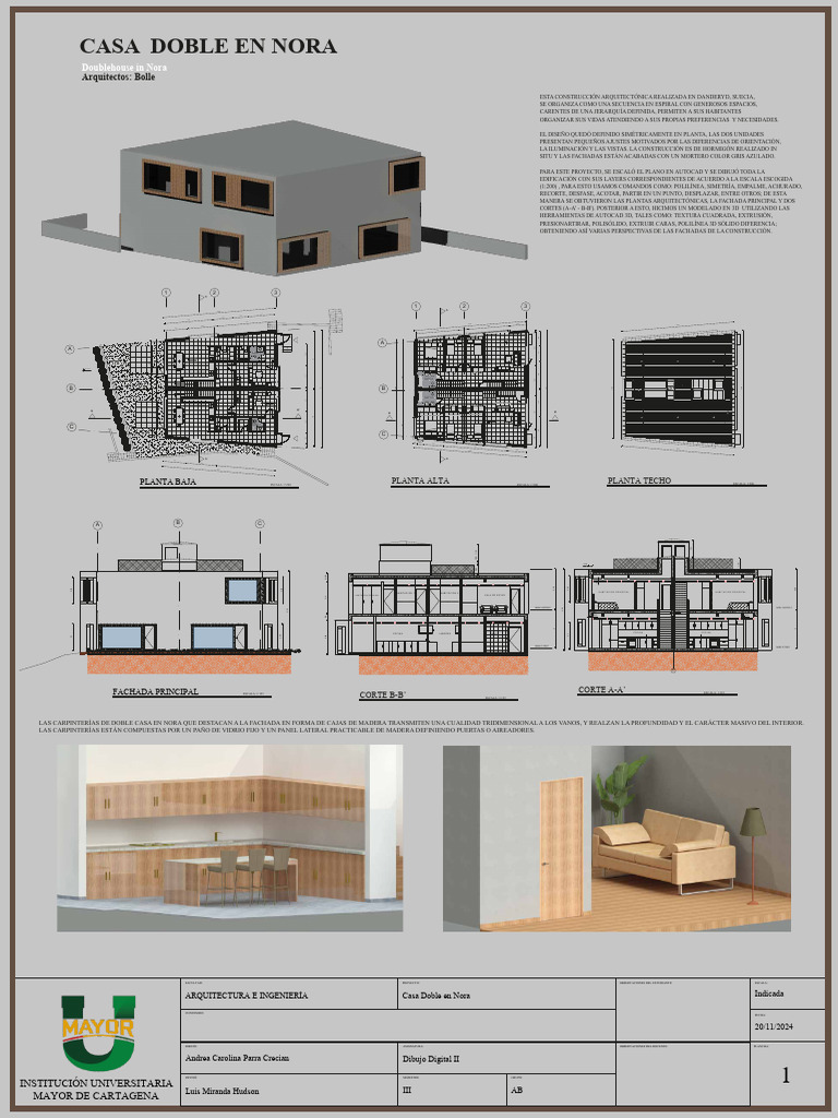 Casa Doble en Nora: Diseño Arquitectónico | PDF | Cad automático | Autodesk