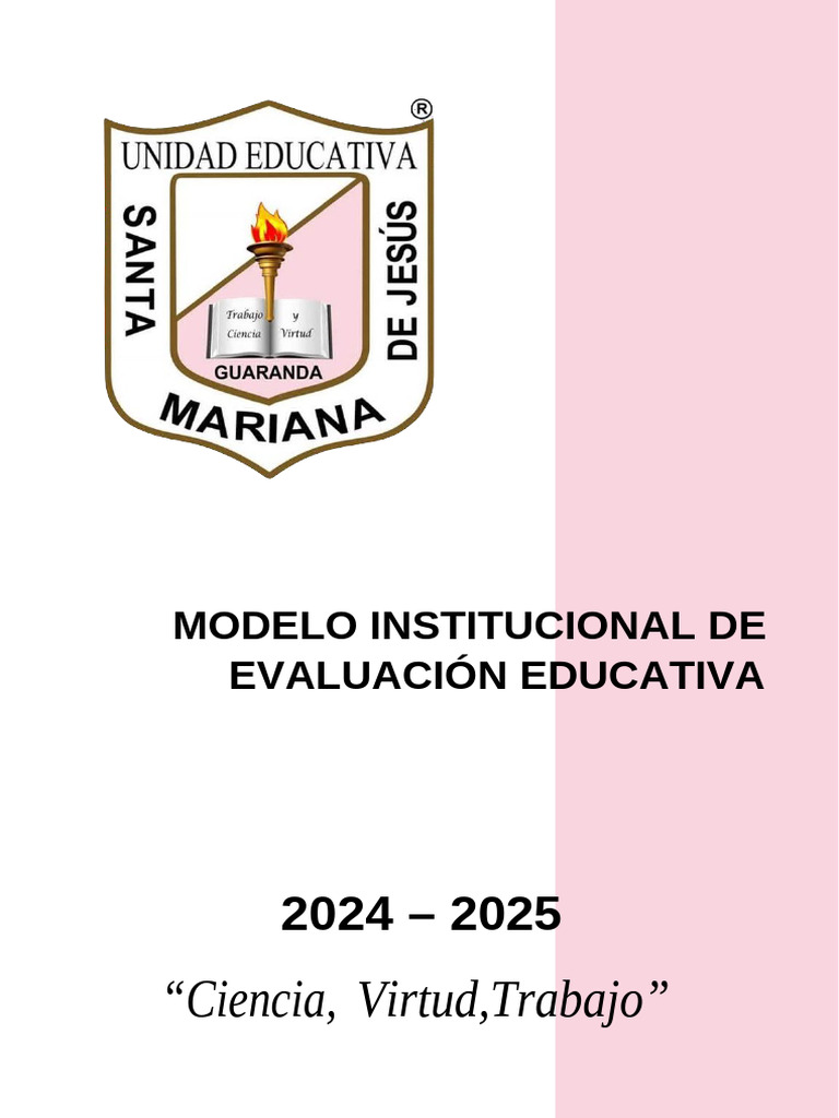 Modelo de Evaluación Educativa 2024 | PDF | Evaluación | Enseñando