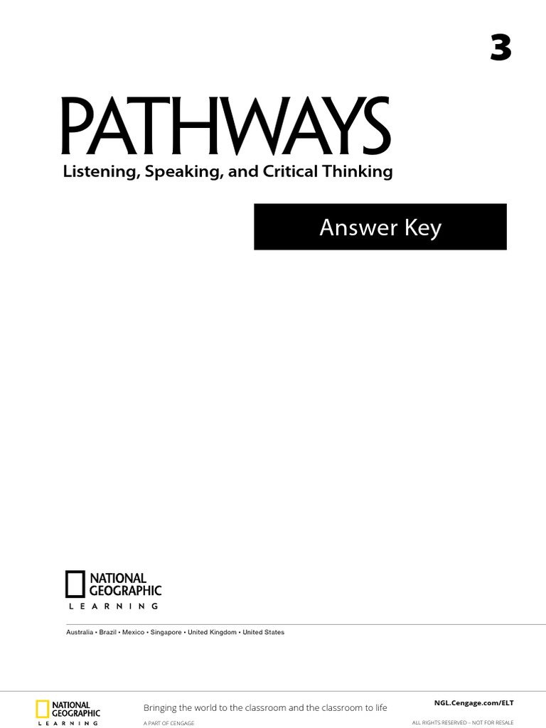 Pathways 3 Listening & Speaking Answer Key | PDF | Retail | Behavior