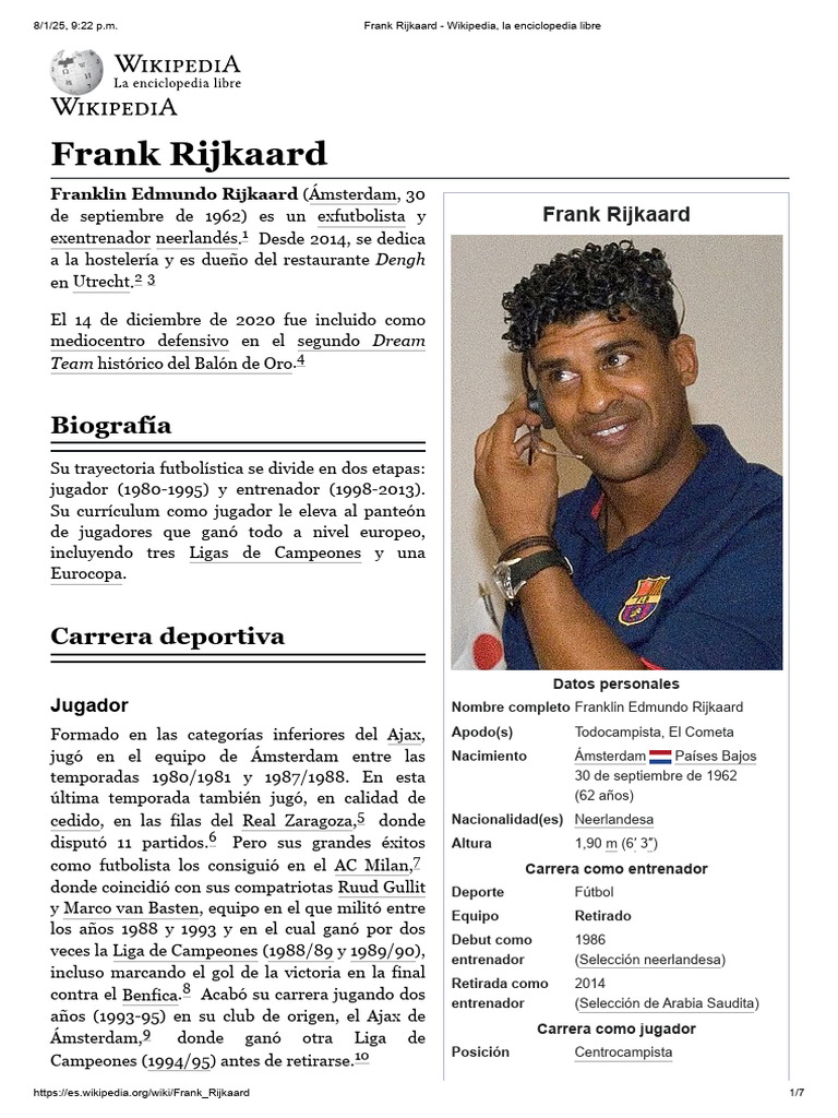 Frank Rijkaard | PDF | Asociación de Futbol | Asociación de ...