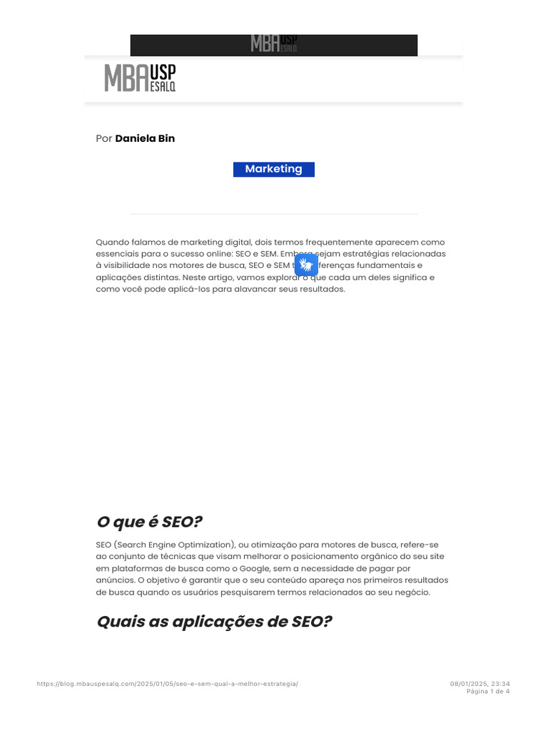 SEO vs SEM: Diferenças e Aplicações | PDF | SEO | Marketing