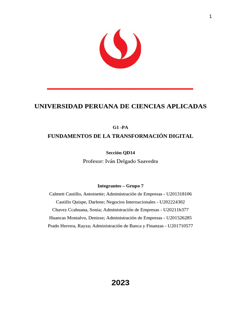 Grupo 7 - PDF - Fundamentos de La Transformación Digital | PDF ...