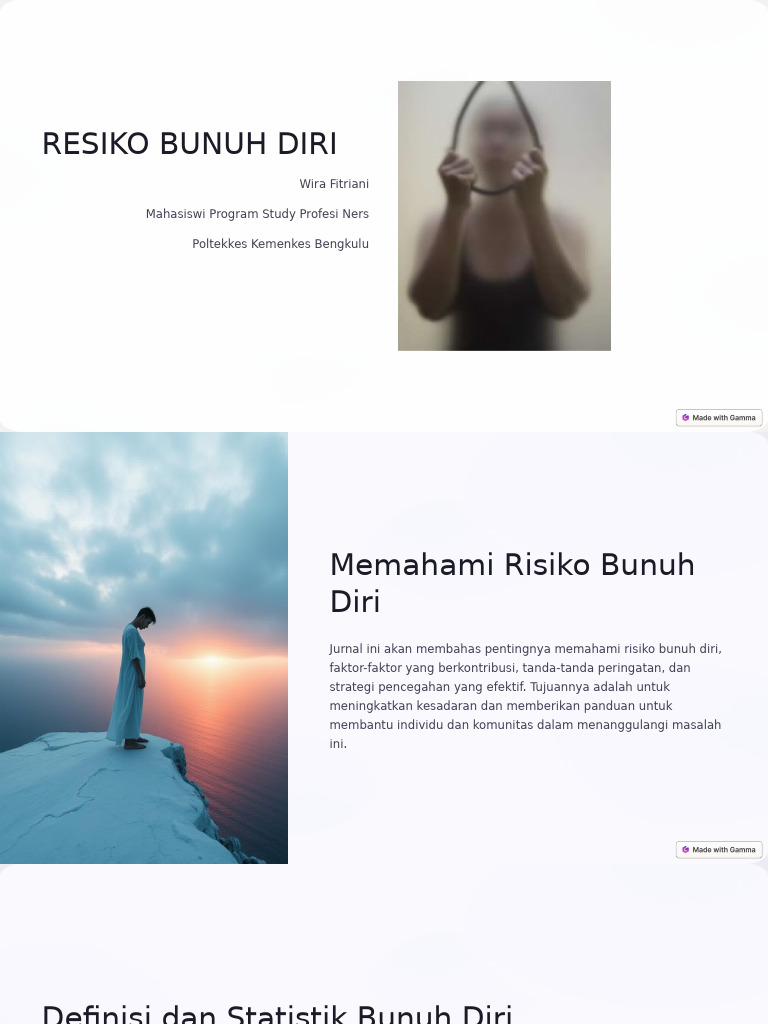 Memahami Risiko dan Pencegahan Bunuh Diri | PDF