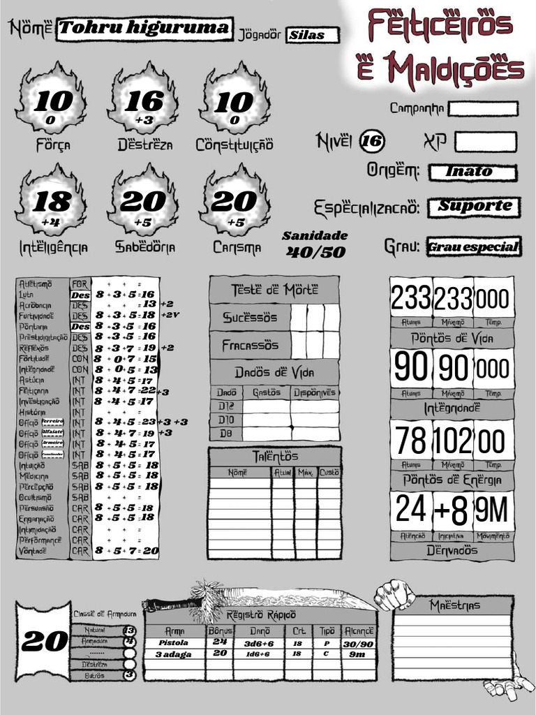 Habilidades e Talentos de Personagens RPG | PDF