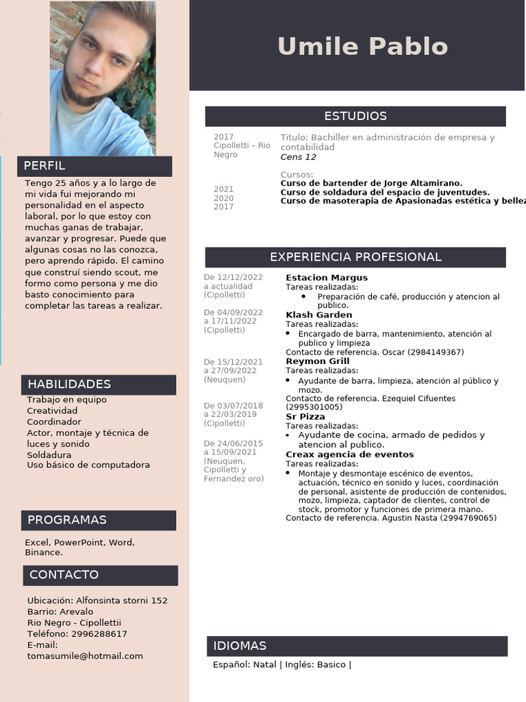 Experiencia Laboral y Habilidades de Umile | PDF | Informática