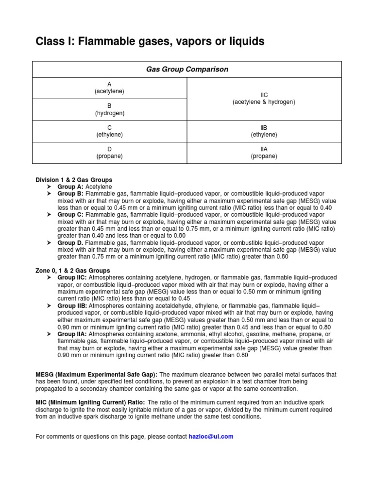 Flammable Gas Group Classification Guide | PDF