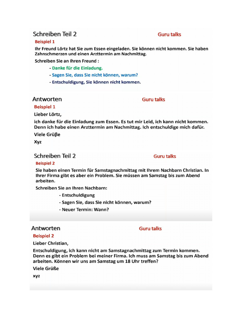 A1 Letter Samples | PDF