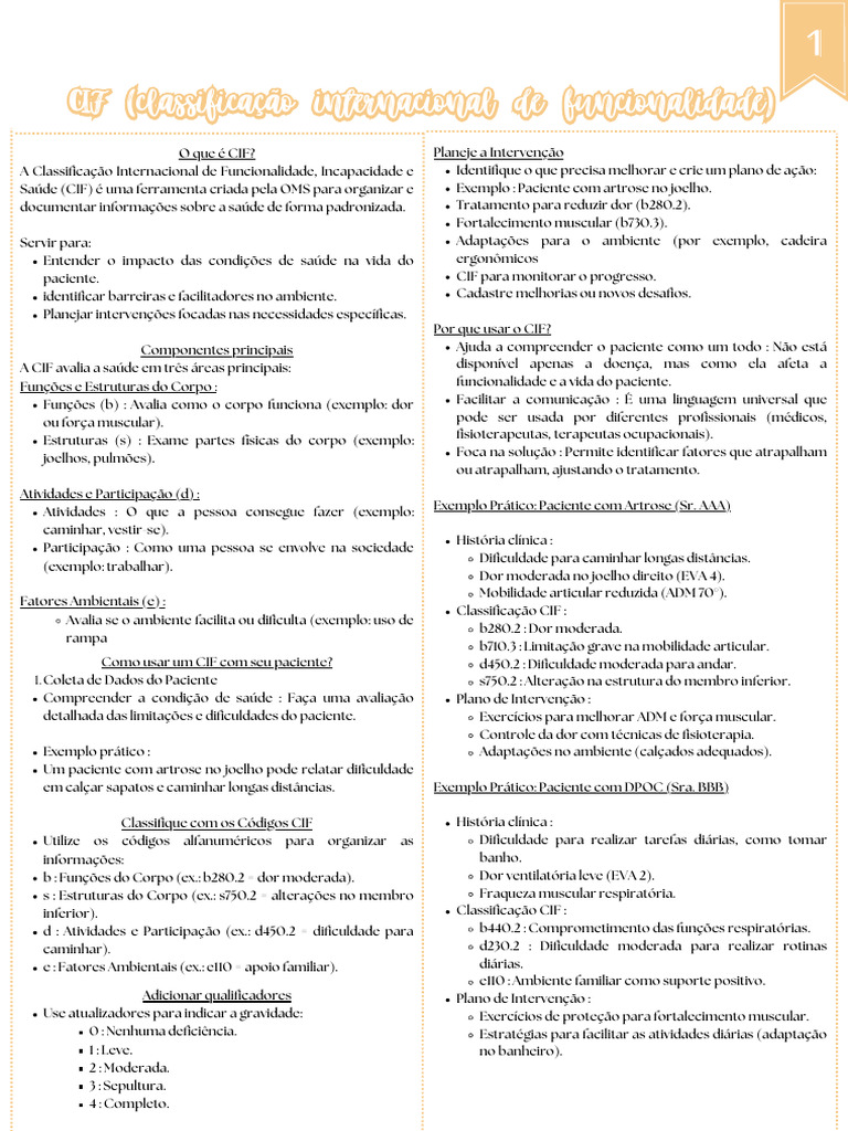 Entendendo a Classificação CIF em Saúde | PDF | Osteoartrite | Fisioterapia