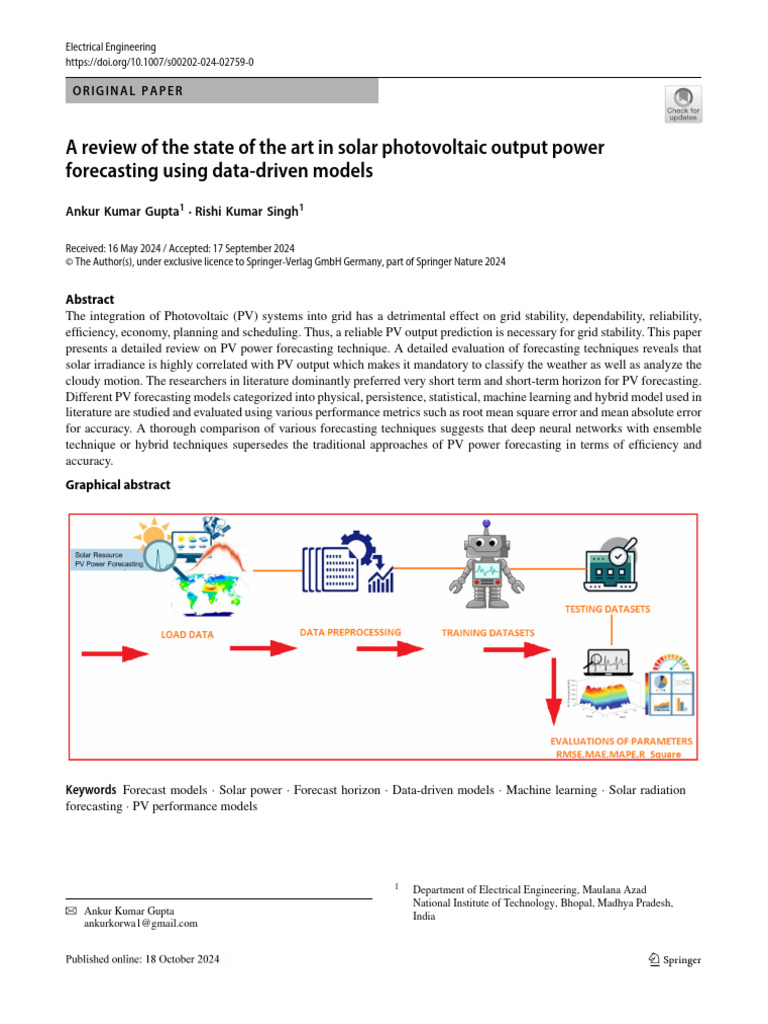 Solar PV Power Forecasting Review | PDF | Photovoltaics | Forecasting