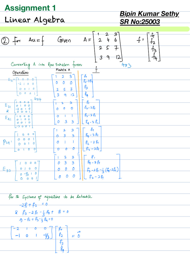 Bipin - Maths Assignment 1 | PDF | Eigenvalues And Eigenvectors ...