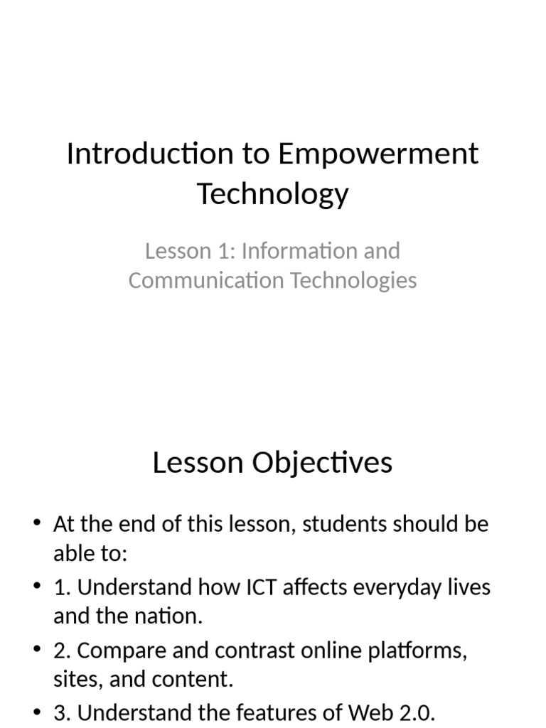Empowerment_Technology_Lesson_1 | PDF