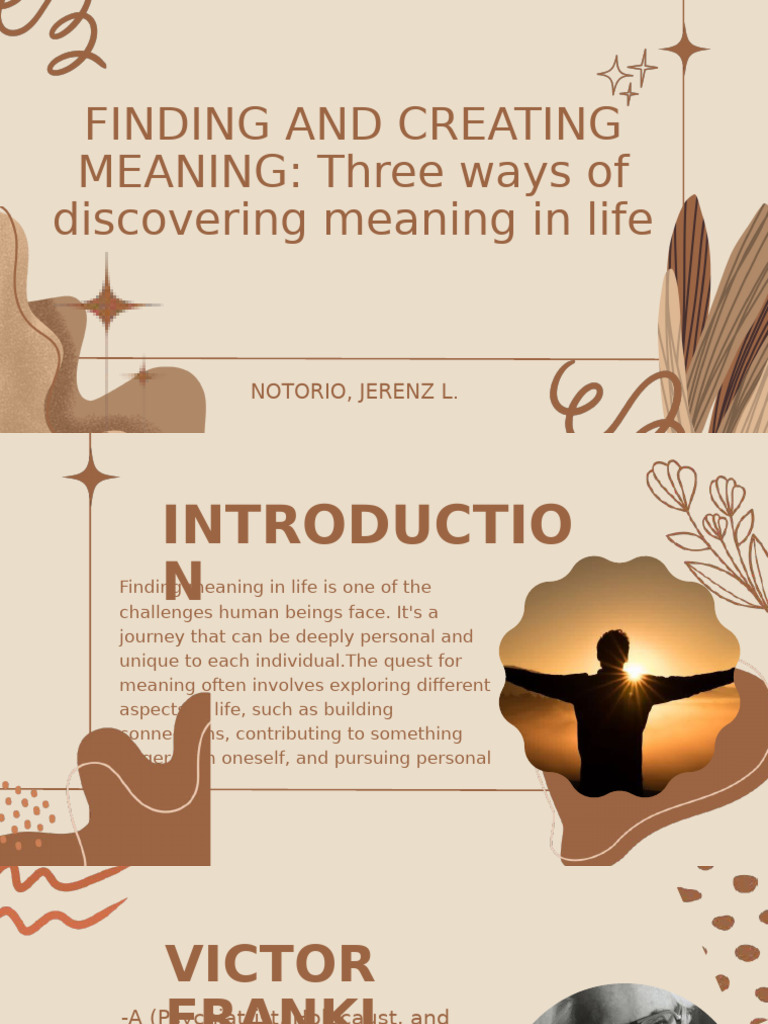 Paths to Meaning in Life | PDF
