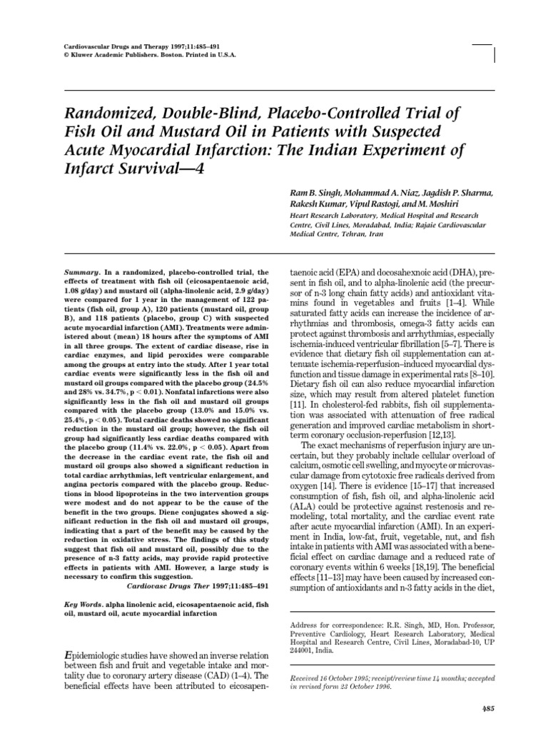 Randomized, Double-Blind, Placebo-Controlled Trial of Fish Oil and ...