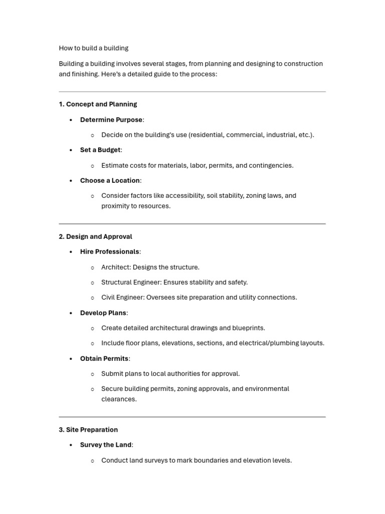 Comprehensive Building Guide Steps | PDF | Basement | Foundation ...