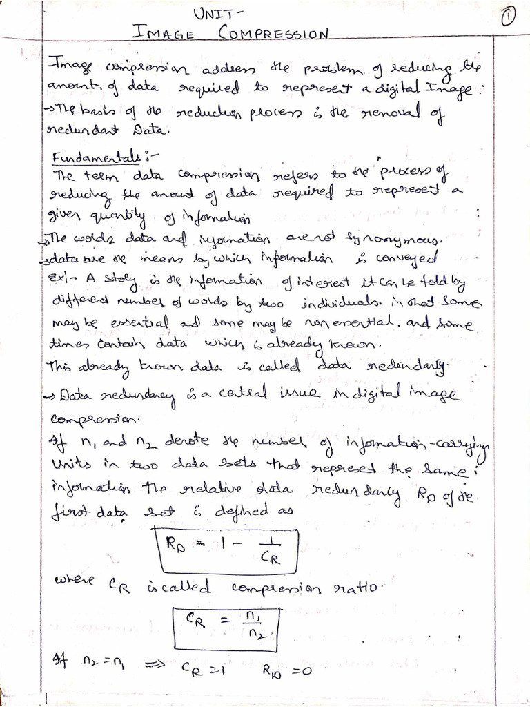 Unit 3 Ivp Image Compression | PDF