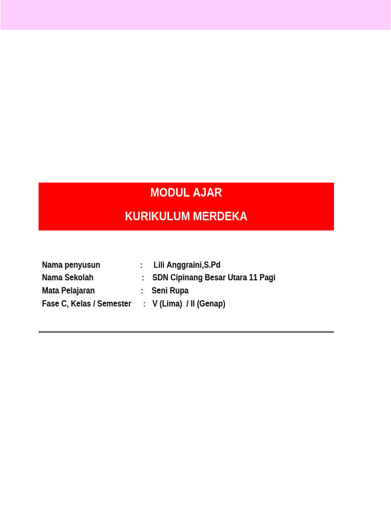 Modul Ajar PLBJ Kelas 5 Fase C Kurikulum Merdeka | PDF