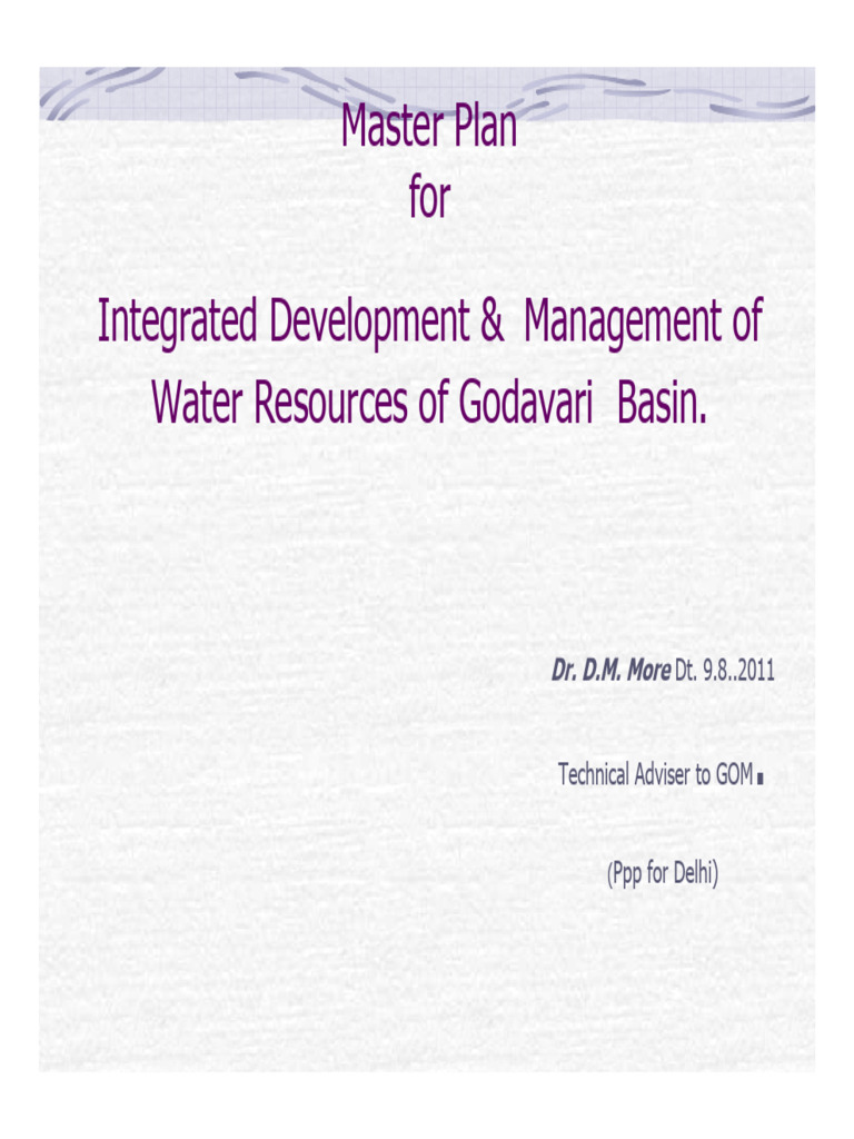 Master Plan For Integrated Development & Management of Water Resources ...