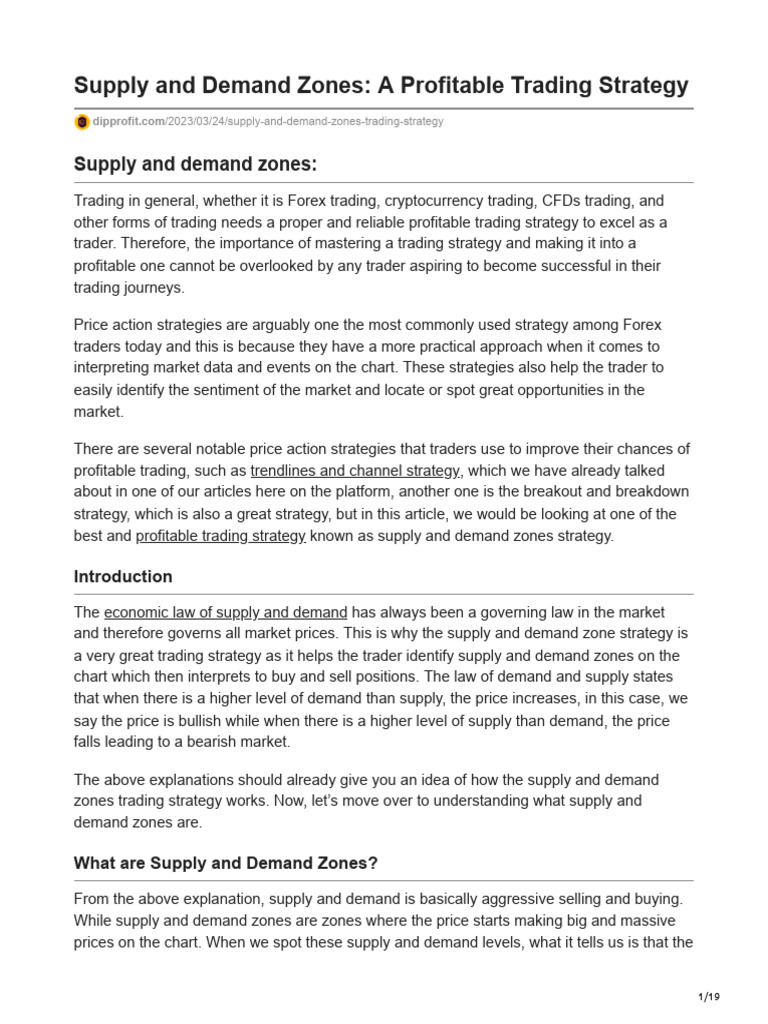 Supply and Demand Zones Trading Guide | PDF | Demand | Market Trend