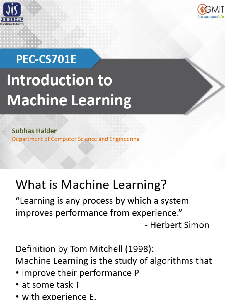 Introduction to Machine Learning Concepts | PDF | Machine Learning ...