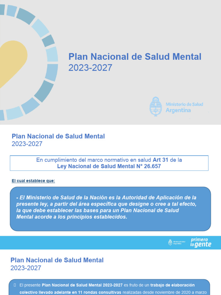 Plan Nacional de Salud Mental 2023-2027 | PDF | Salud mental | Hospital