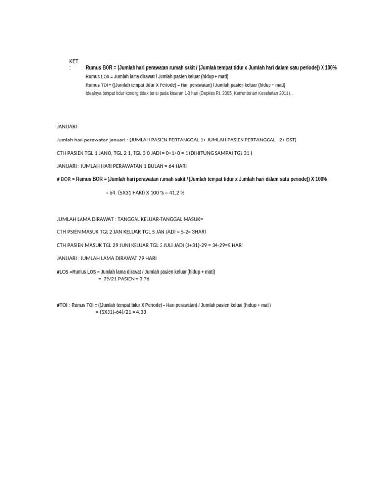 Perhitungan Bor, Loss+toii Januari | PDF