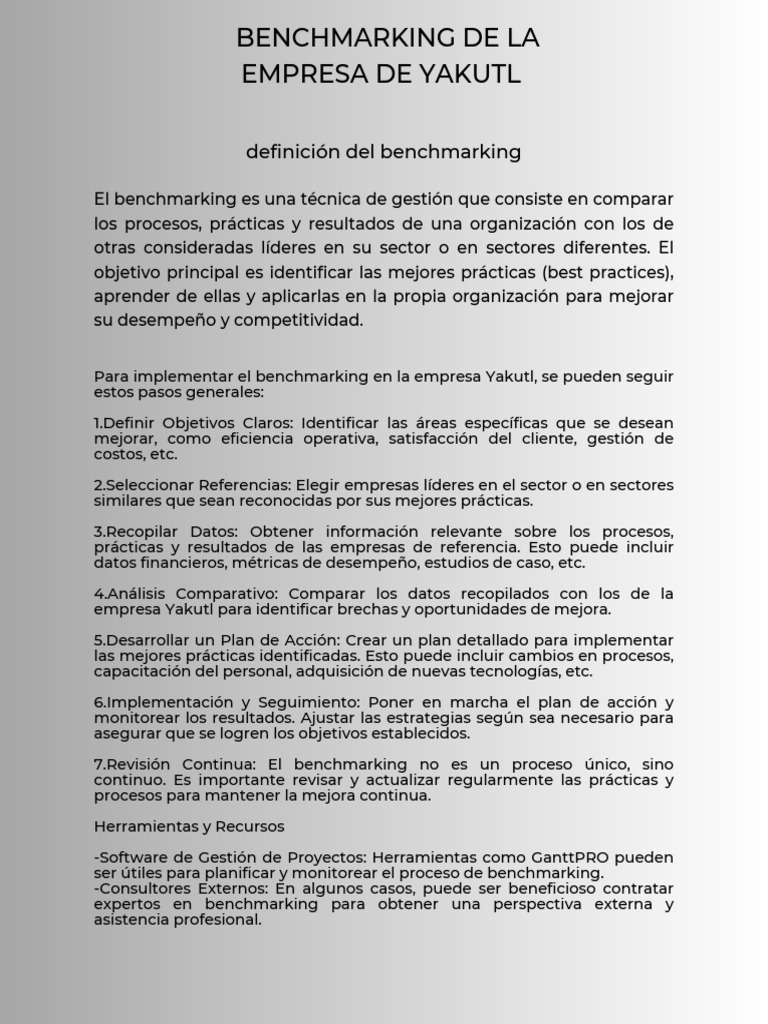 Benchmarking en Yakult: Mejores Prácticas | PDF | Benchmarking | Business