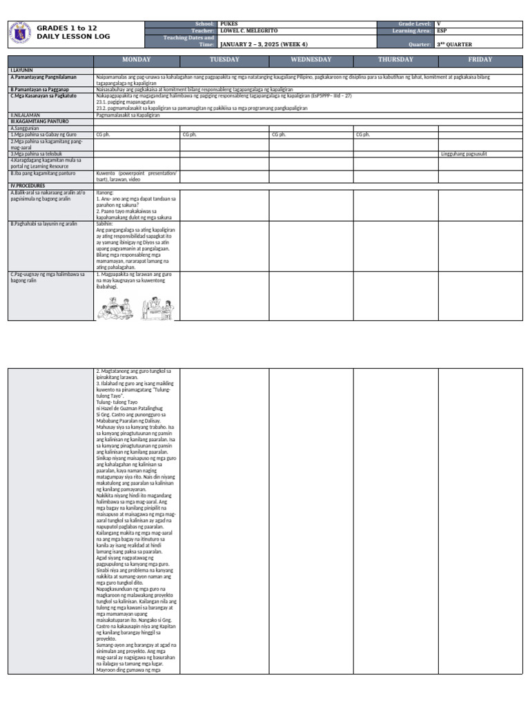 DLL - Esp 5 - Q3 - W4 | PDF
