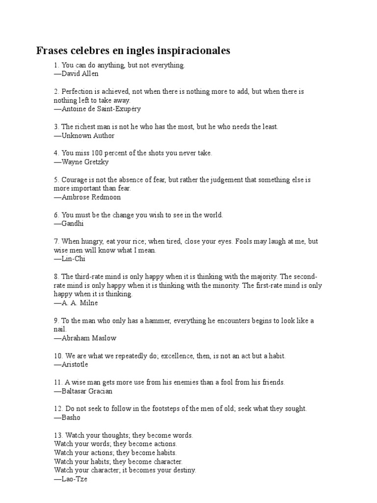 Frases Celebres en Ingles | PDF | Science | Philosophical Science