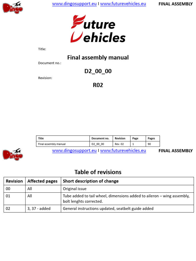 Final Assembly Manual for Aircraft | PDF | Flight Control Surfaces ...