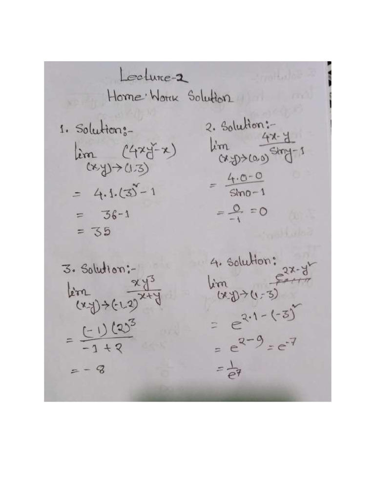 HW Solution (Limit) | PDF