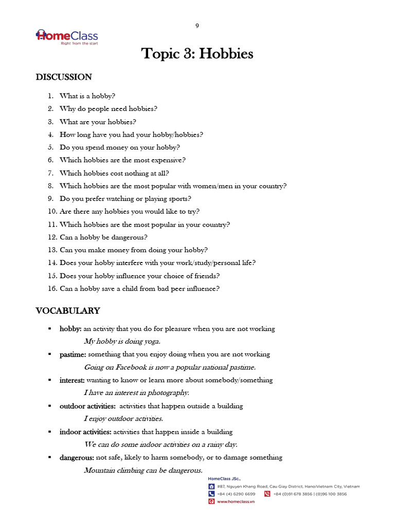 Exploring Hobbies and Their Impact | PDF