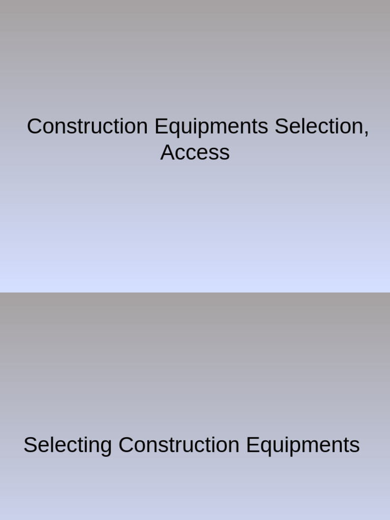 Construction Equipment Selection and Access | PDF | Depreciation | Lease