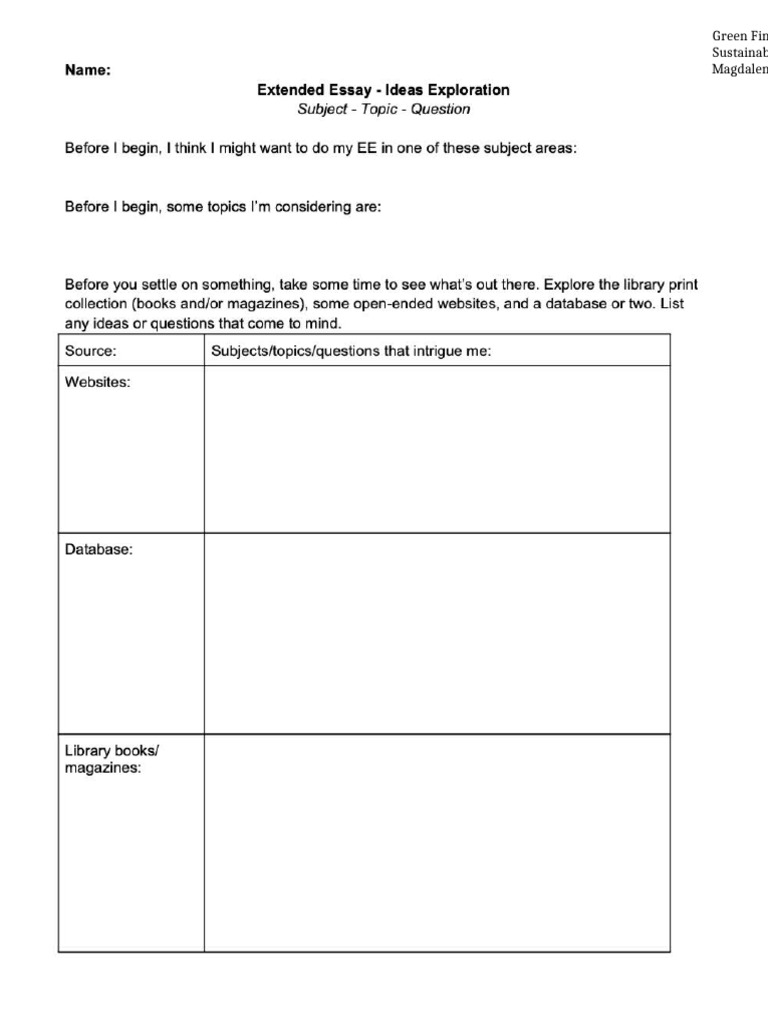 EE Ideas Exploration | PDF