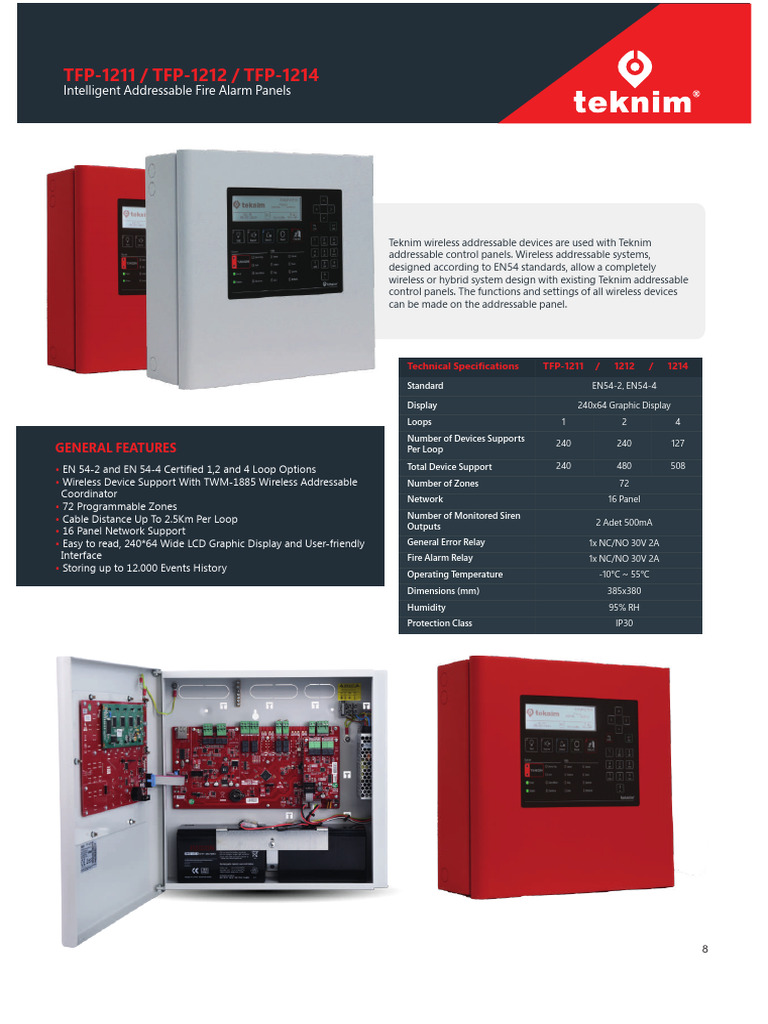 TFP-1211 Intelligent Addressable Fire Alarm Panel | PDF | Manufactured ...