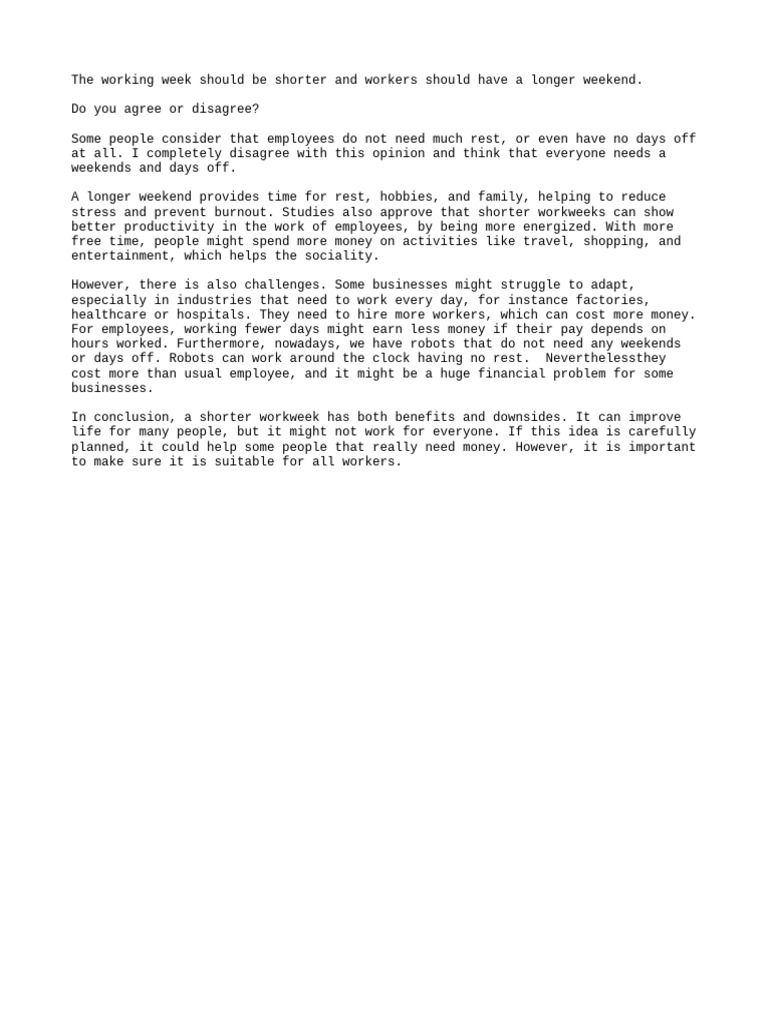 Benefits of a Longer Weekend | PDF