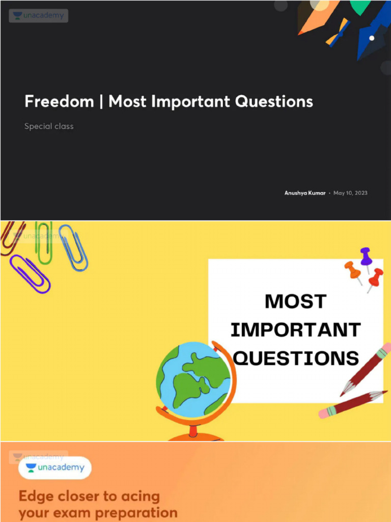 Freedom Most Important Questions No Anno | PDF