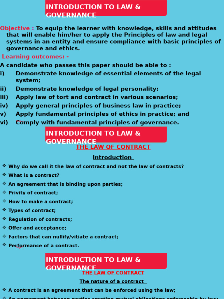 The Law of Contract | PDF | Offer And Acceptance | Business Law