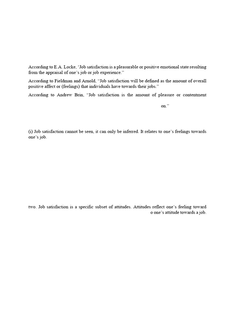 Job Satisfaction and Its Factors | PDF | Job Satisfaction | Attitude ...