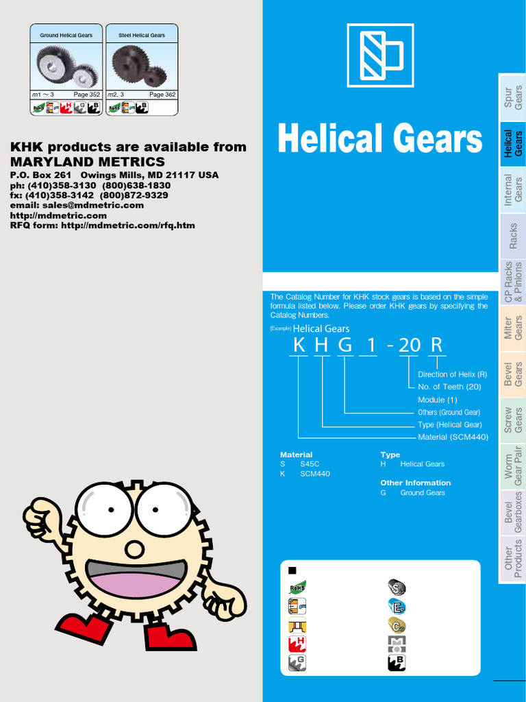 KHK Helical Gear | PDF | Gear | Heat Treating