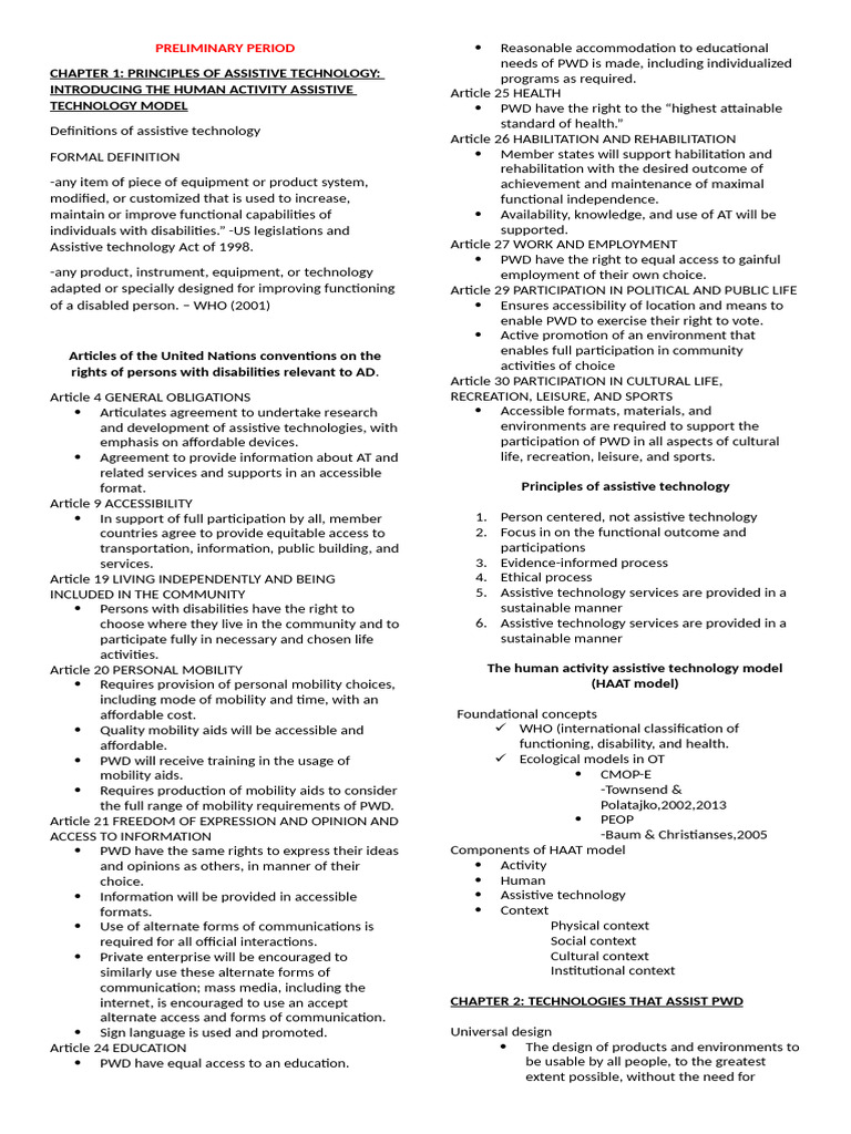 Assistive Technologies Pdf Disability Accessibility