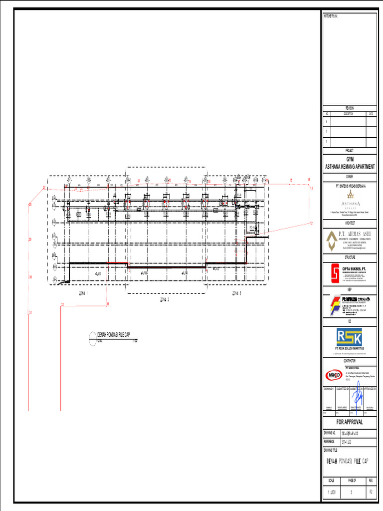 SD Denah Pondasi Pile Cap r1 - 250106 - 103323 | PDF | Jakarta