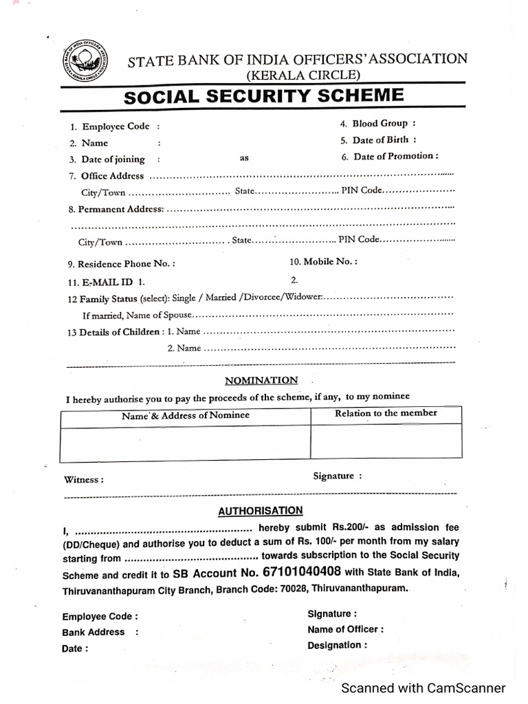 Social Security Application Form | PDF
